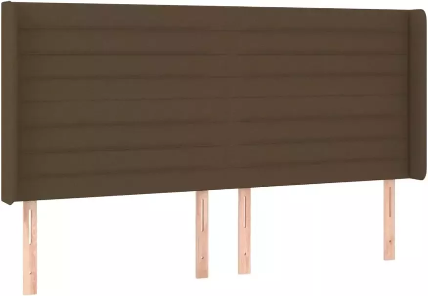VIDAXL Hoofdbord met randen 163x16x118 128 cm stof donkerbruin - Foto 3