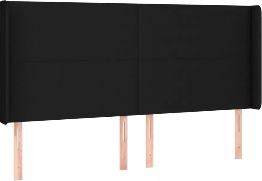 VIDAXL Hoofdbord met randen 163x16x118 128 cm stof zwart - Foto 6