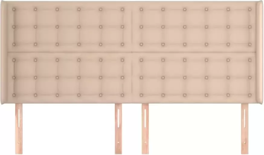 VIDAXL Hoofdbord met randen 163x16x118 128cm kunstleer cappuccinokleur - Foto 3