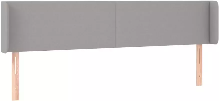 VIDAXL Hoofdbord met randen 163x16x78 88 cm stof lichtgrijs - Foto 3