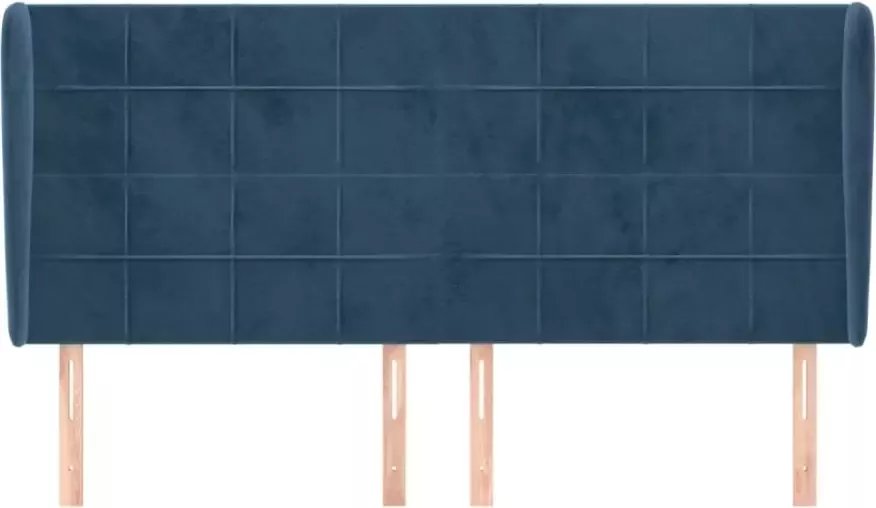 VIDAXL Hoofdbord met randen 163x23x118 128 cm fluweel donkerblauw - Foto 4