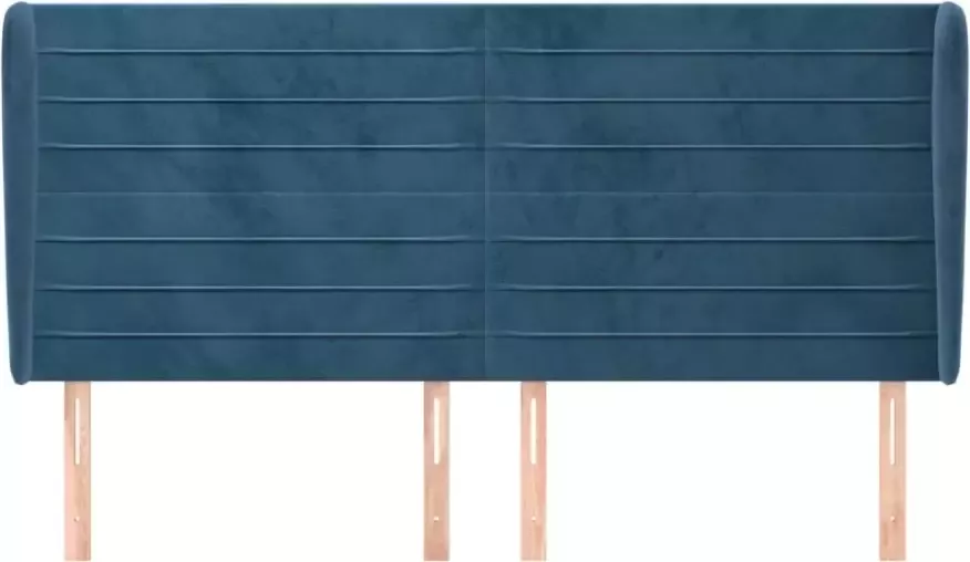 VIDAXL Hoofdbord met randen 163x23x118 128 cm fluweel donkerblauw - Foto 2