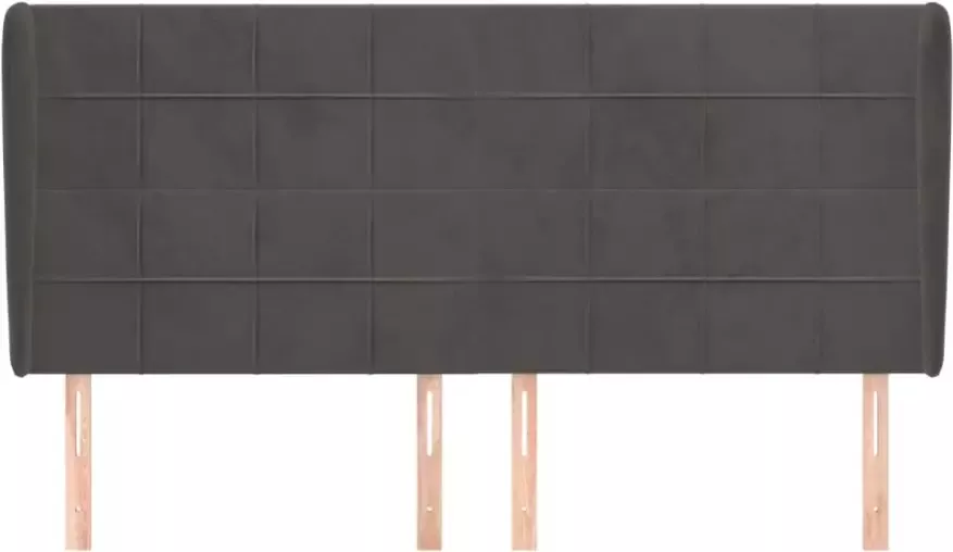 VidaXL Hoofdbord met randen 163x23x118 128 cm fluweel donkergrijs - Foto 3