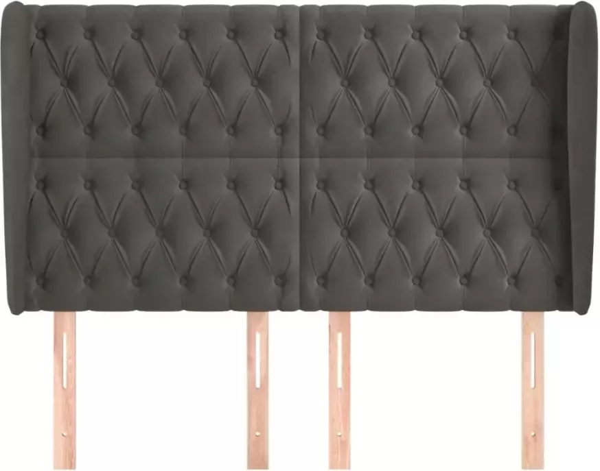 VidaXL Hoofdbord met randen 163x23x118 128 cm fluweel donkergrijs - Foto 7