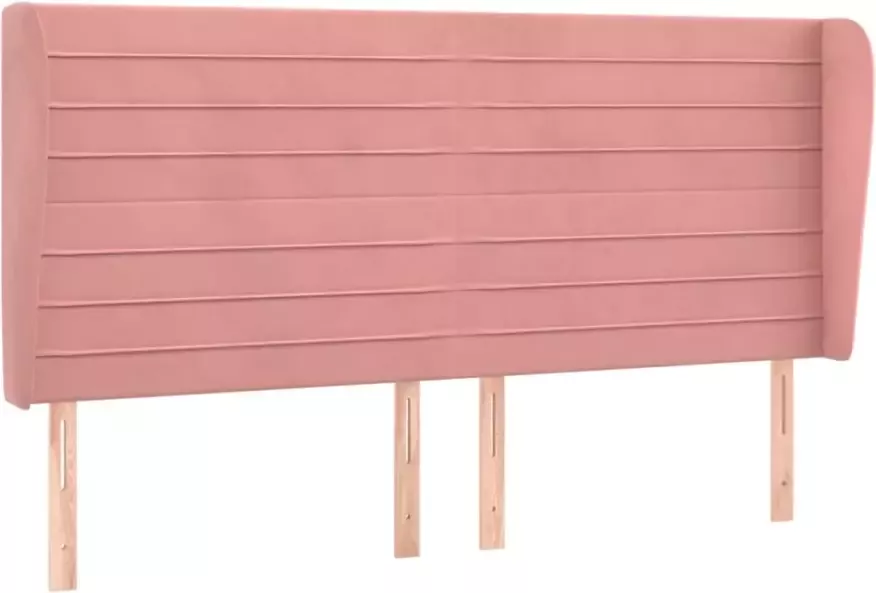 VIDAXL Hoofdbord met randen 163x23x118 128 cm fluweel roze - Foto 2