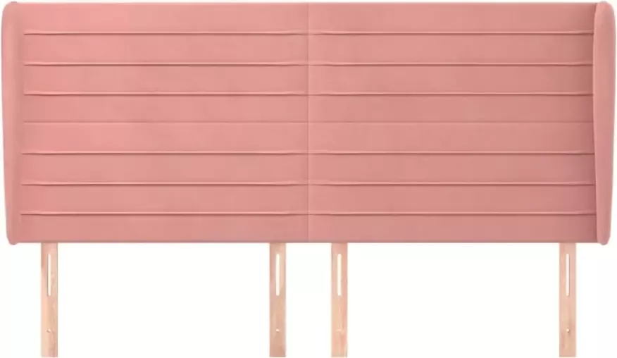 VIDAXL Hoofdbord met randen 163x23x118 128 cm fluweel roze - Foto 3