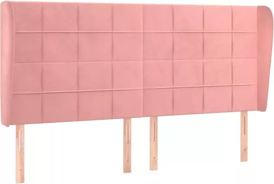 VIDAXL Hoofdbord met randen 163x23x118 128 cm fluweel roze - Foto 2