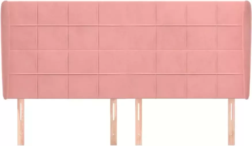 VIDAXL Hoofdbord met randen 163x23x118 128 cm fluweel roze - Foto 3