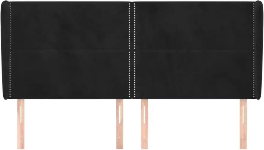 VIDAXL Hoofdbord met randen 163x23x118 128 cm fluweel zwart - Foto 2