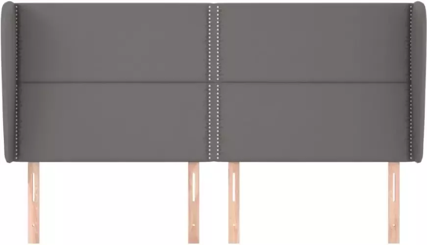 VIDAXL Hoofdbord met randen 163x23x118 128 cm kunstleer grijs - Foto 2