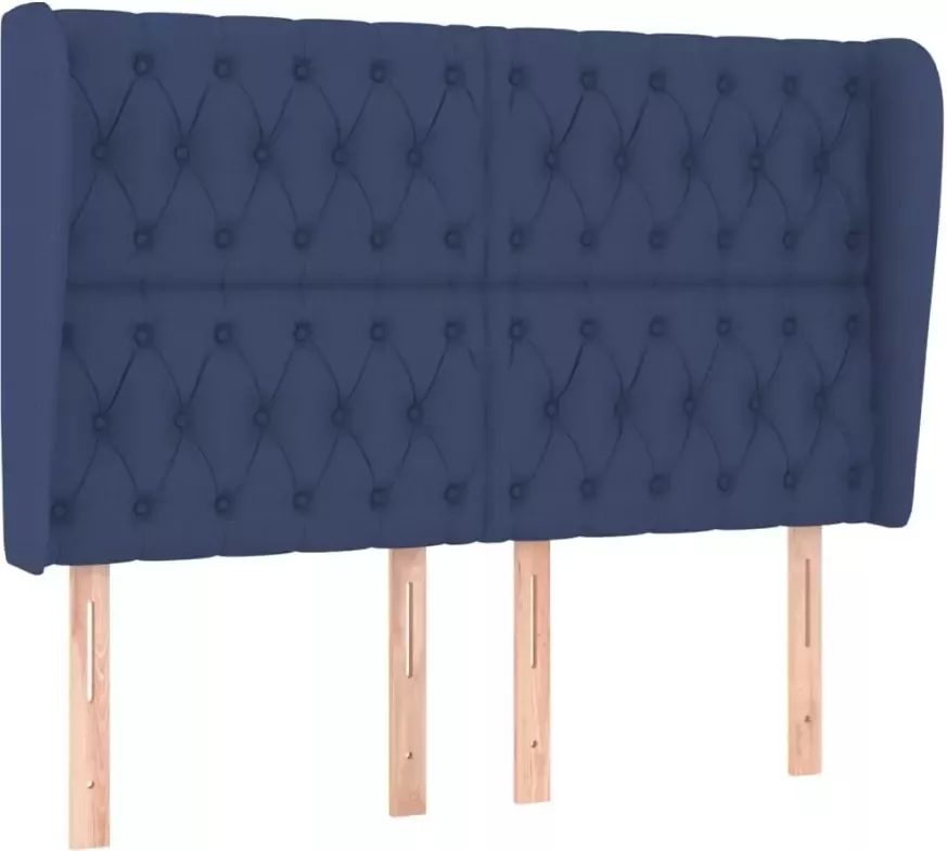 VIDAXL Hoofdbord met randen 163x23x118 128 cm stof blauw - Foto 4