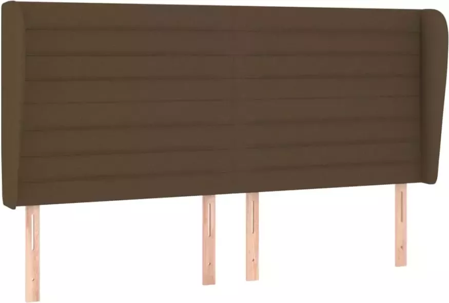 VIDAXL Hoofdbord met randen 163x23x118 128 cm stof donkerbruin - Foto 5