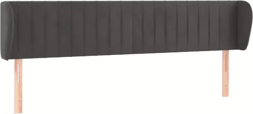 VIDAXL Hoofdbord met randen 163x23x78 88 cm fluweel donkergrijs - Foto 4
