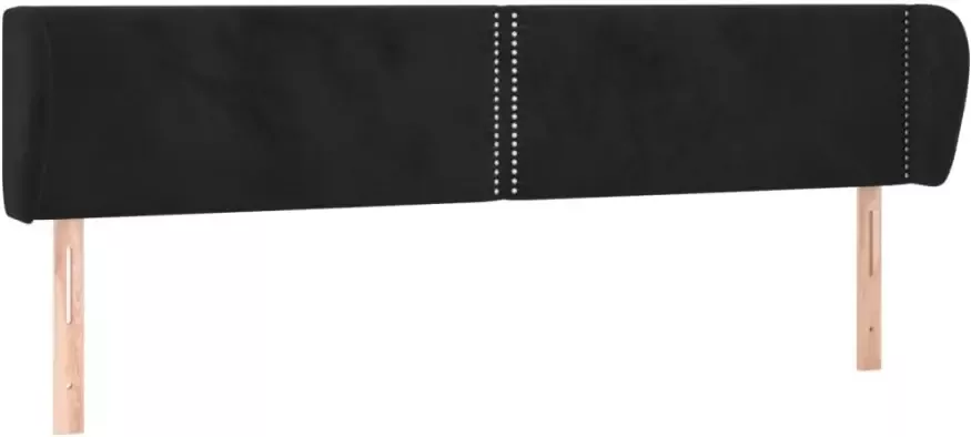 VIDAXL Hoofdbord met randen 163x23x78 88 cm fluweel zwart - Foto 4