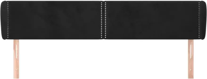VIDAXL Hoofdbord met randen 163x23x78 88 cm fluweel zwart - Foto 3