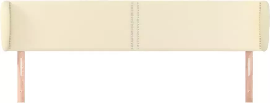 VIDAXL Hoofdbord met randen 163x23x78 88 cm kunstleer crèmekleurig - Foto 3