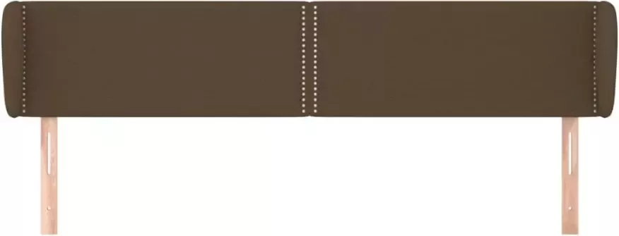 VidaXL Hoofdbord met randen 163x23x78 88 cm stof donkerbruin - Foto 4