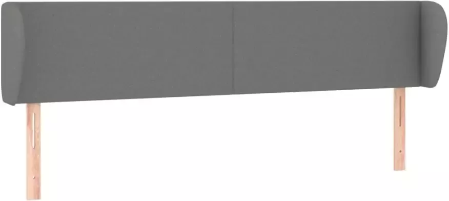 VIDAXL Hoofdbord met randen 163x23x78 88 cm stof donkergrijs - Foto 4