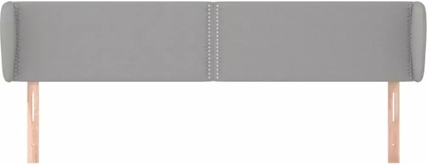 VidaXL Hoofdbord met randen 163x23x78 88 cm stof lichtgrijs - Foto 4