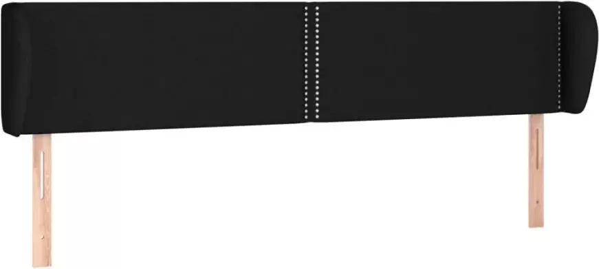 VIDAXL Hoofdbord met randen 163x23x78 88 cm stof zwart - Foto 4