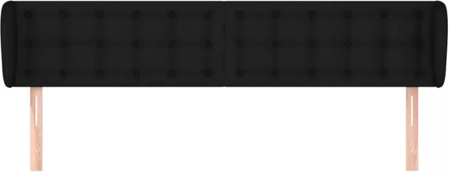 VIDAXL Hoofdbord met randen 163x23x78 88 cm stof zwart - Foto 4