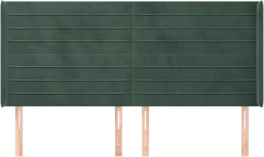 VIDAXL Hoofdbord met randen 183x16x118 128 cm fluweel donkergroen - Foto 4
