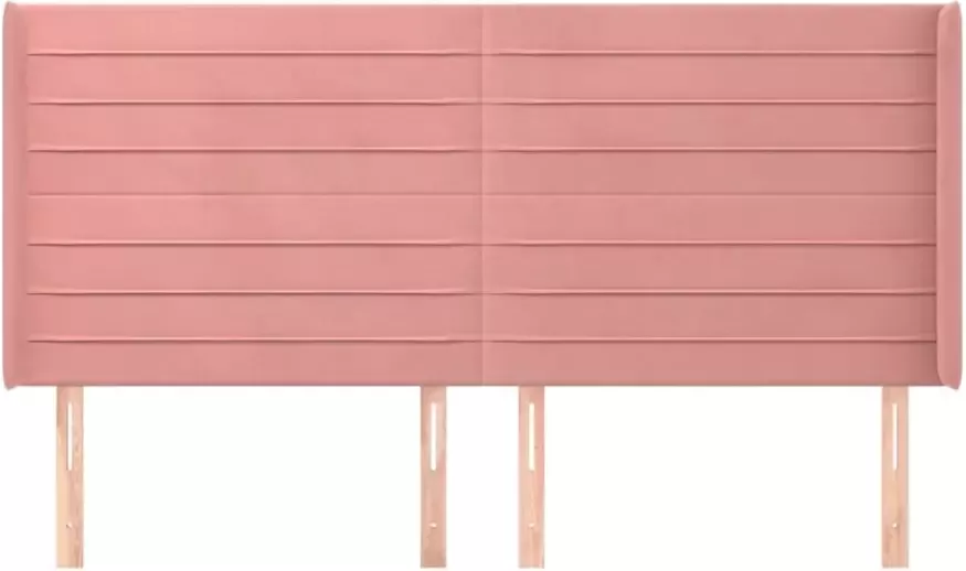VIDAXL Hoofdbord met randen 183x16x118 128 cm fluweel roze - Foto 2