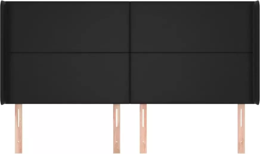 VidaXL Hoofdbord met randen 183x16x118 128 cm kunstleer zwart - Foto 4