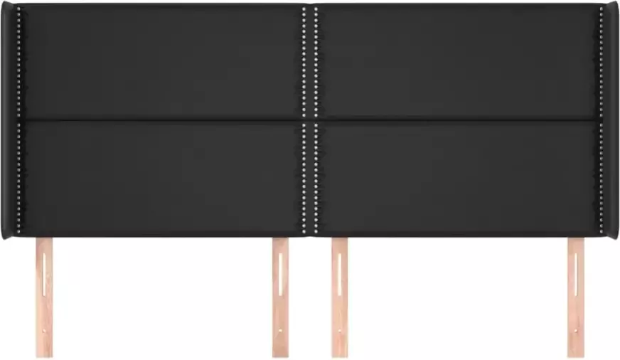 VidaXL Hoofdbord met randen 183x16x118 128 cm kunstleer zwart - Foto 5