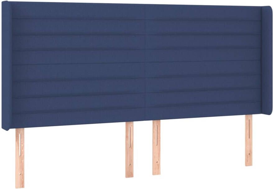 VIDAXL Hoofdbord met randen 183x16x118 128 cm stof blauw - Foto 2