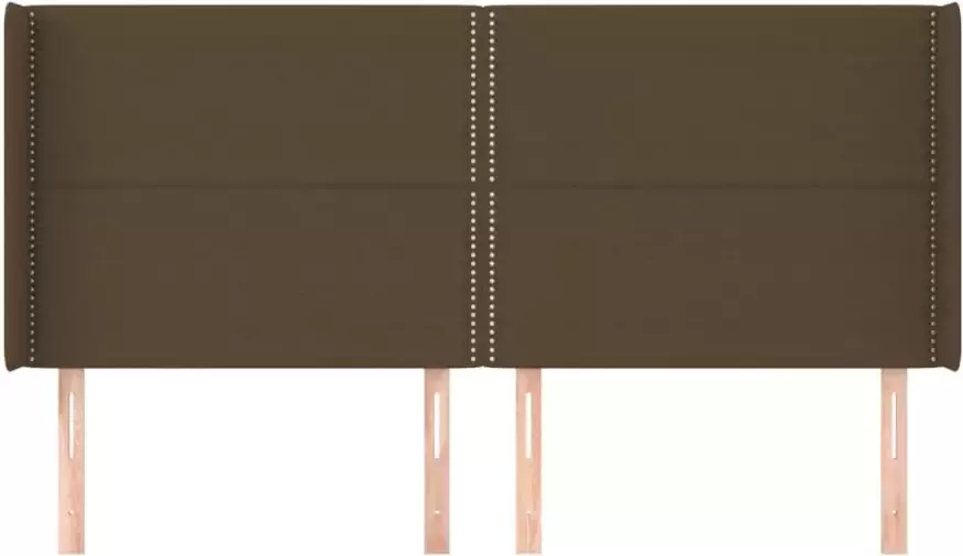 VIDAXL Hoofdbord met randen 183x16x118 128 cm stof donkerbruin - Foto 2