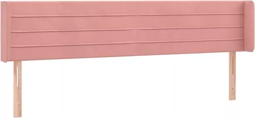 VIDAXL Hoofdbord met randen 183x16x78 88 cm fluweel roze - Foto 2