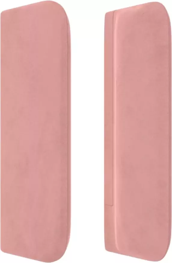 VIDAXL Hoofdbord met randen 183x16x78 88 cm fluweel roze