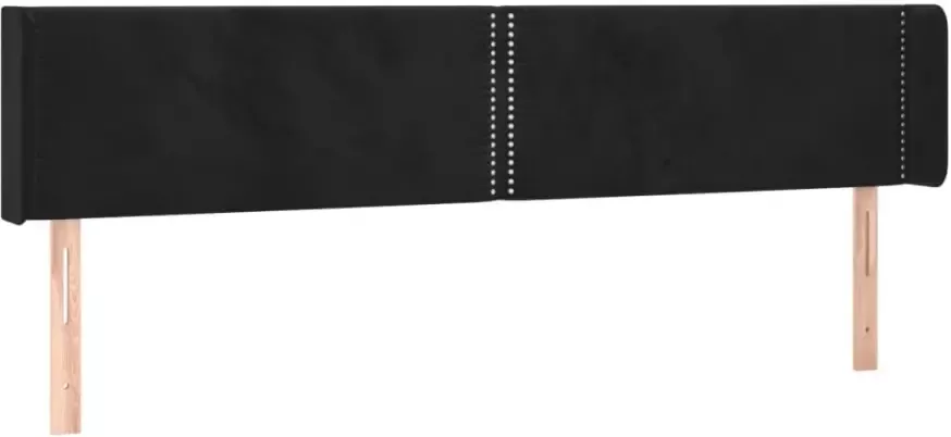 VIDAXL Hoofdbord met randen 183x16x78 88 cm fluweel zwart - Foto 4