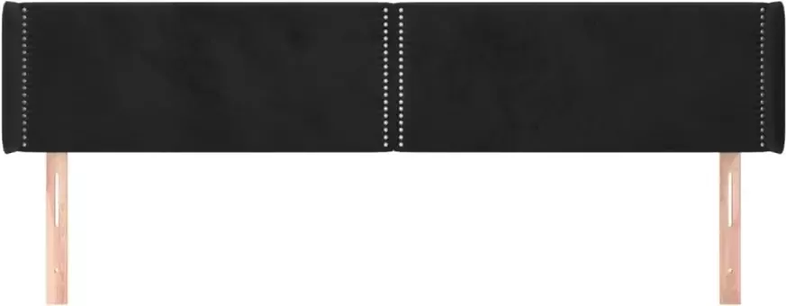 VIDAXL Hoofdbord met randen 183x16x78 88 cm fluweel zwart - Foto 3