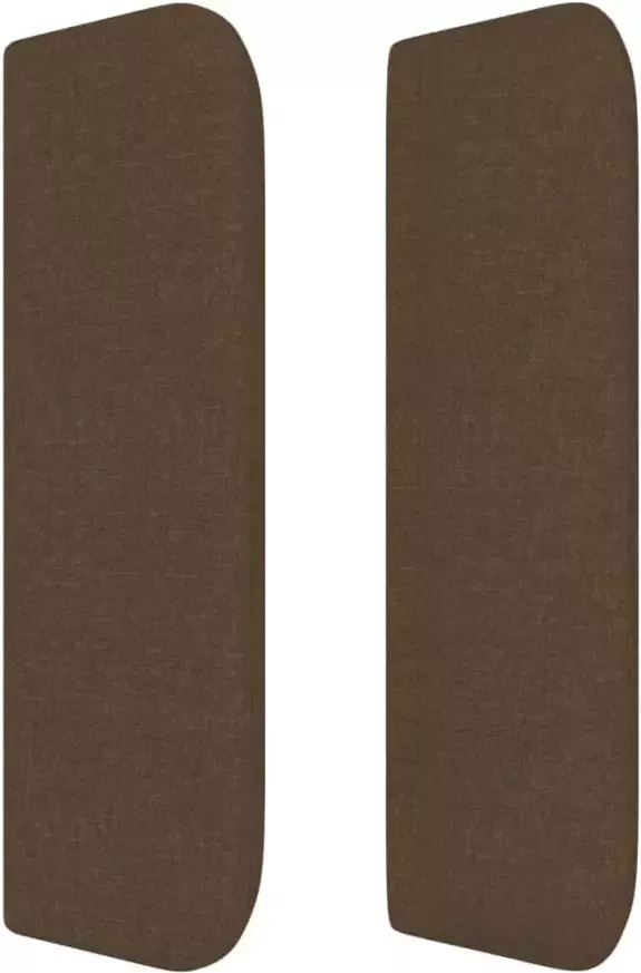 VidaXL Hoofdbord met randen 183x16x78 88 cm stof donkerbruin - Foto 2