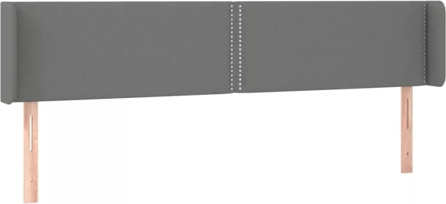 VIDAXL Hoofdbord met randen 183x16x78 88 cm stof donkergrijs - Foto 4