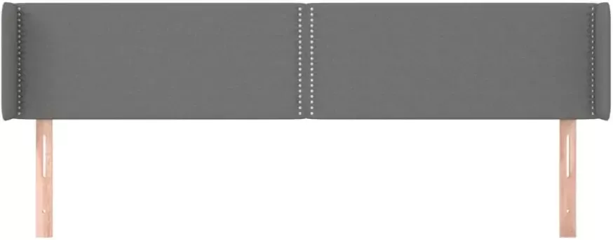 VIDAXL Hoofdbord met randen 183x16x78 88 cm stof donkergrijs - Foto 3