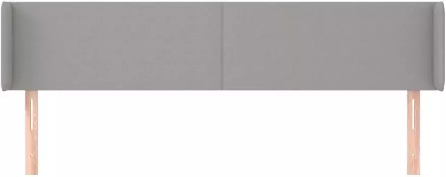 VIDAXL Hoofdbord met randen 183x16x78 88 cm stof lichtgrijs - Foto 3