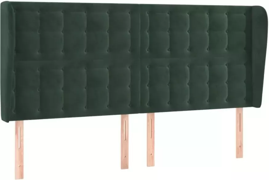 VIDAXL Hoofdbord met randen 183x23x118 128 cm fluweel donkergroen - Foto 2