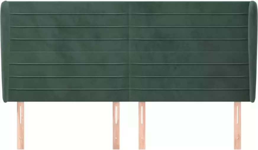 VIDAXL Hoofdbord met randen 183x23x118 128 cm fluweel donkergroen - Foto 3