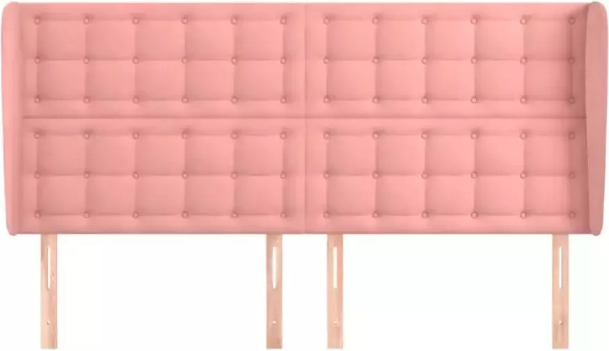 VIDAXL Hoofdbord met randen 183x23x118 128 cm fluweel roze - Foto 5