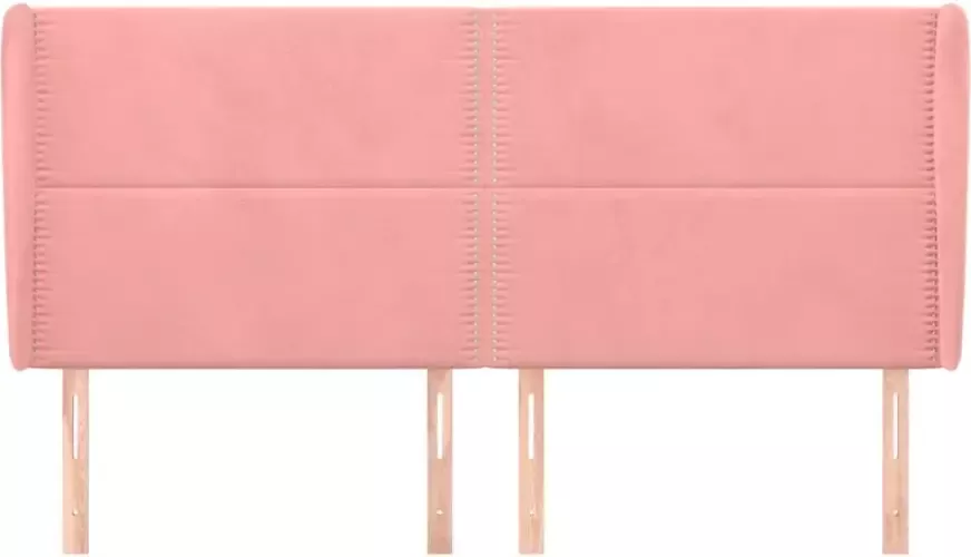 VIDAXL Hoofdbord met randen 183x23x118 128 cm fluweel roze - Foto 6