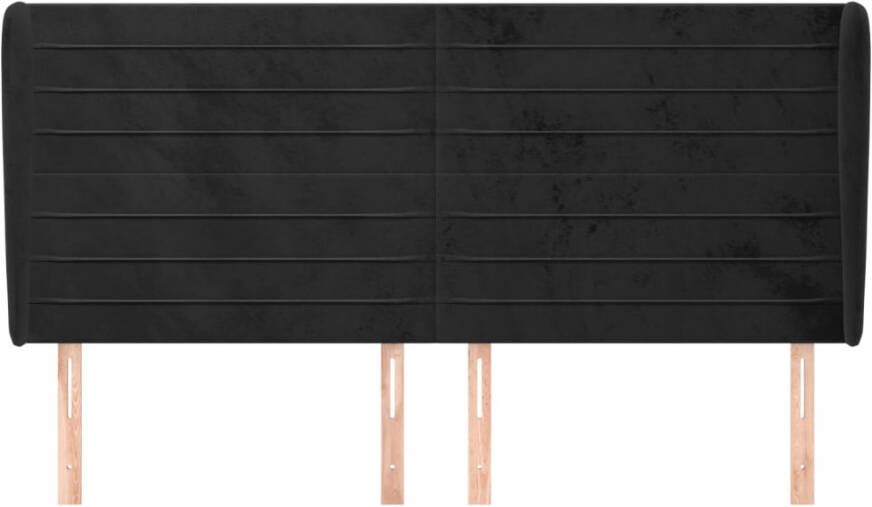 VIDAXL Hoofdbord met randen 183x23x118 128 cm fluweel zwart - Foto 4