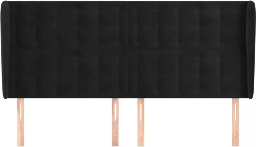 VIDAXL Hoofdbord met randen 183x23x118 128 cm fluweel zwart - Foto 5