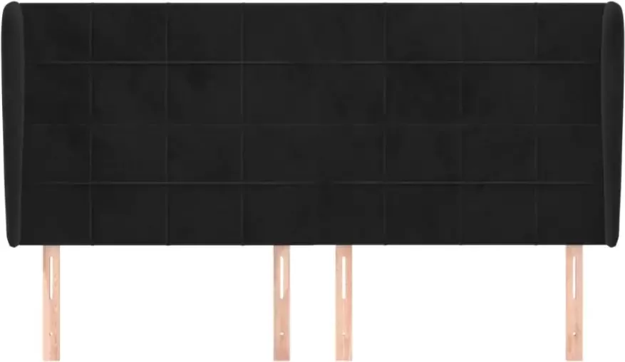 VIDAXL Hoofdbord met randen 183x23x118 128 cm fluweel zwart - Foto 3