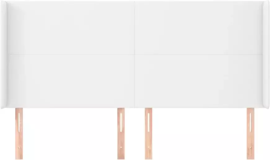 VidaXL Hoofdbord met randen 183x23x118 128 cm kunstleer wit - Foto 7