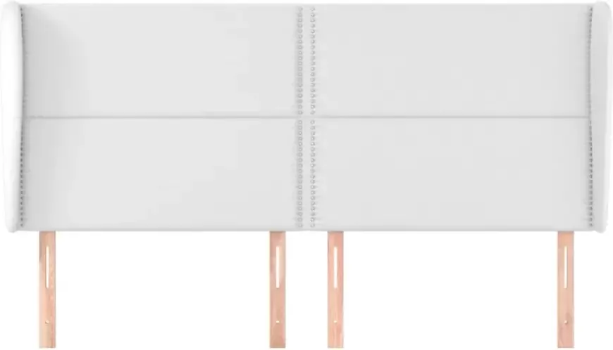 VidaXL Hoofdbord met randen 183x23x118 128 cm kunstleer wit - Foto 5