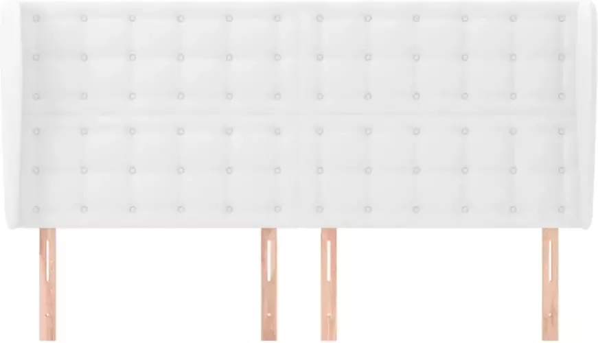 VidaXL Hoofdbord met randen 183x23x118 128 cm kunstleer wit - Foto 4