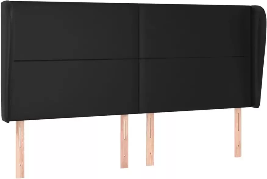 VIDAXL Hoofdbord met randen 183x23x118 128 cm kunstleer zwart - Foto 2